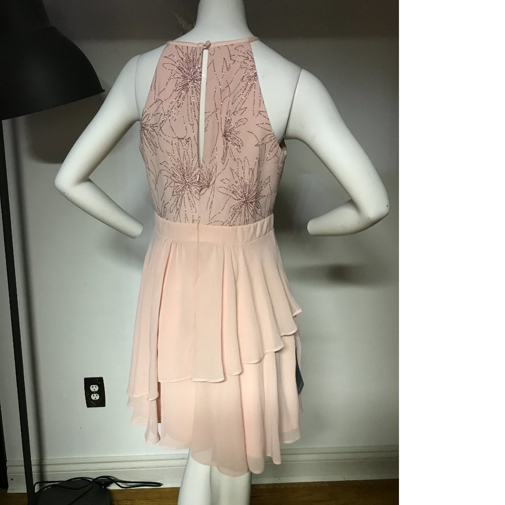 Le Chateau PLUS SIZE Blush Pink Rose Gold Champagne Fit Flare Prom summer dress